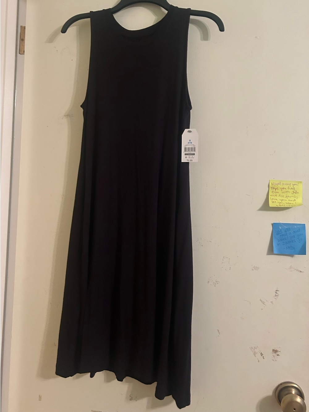 Time and Tru Sleeveless Black Swing Midi Dress